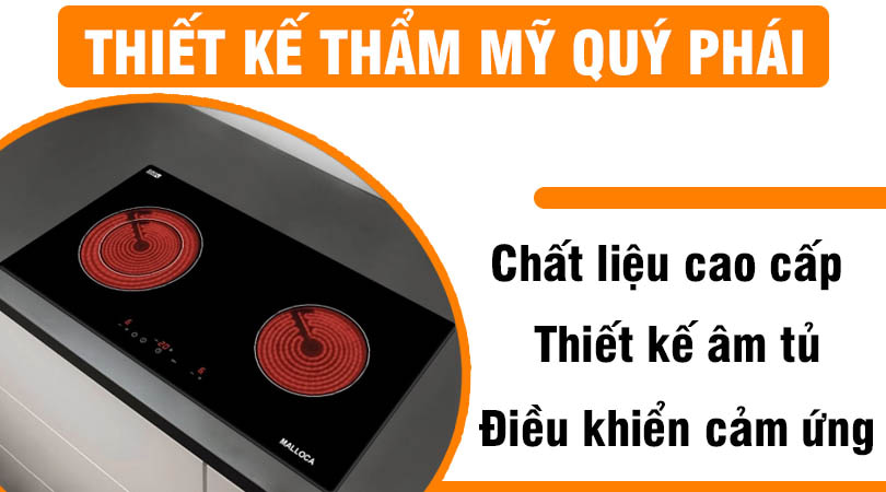 Bếp điện Malloca MH-02R thiết kế thẩm mỹ quý phái