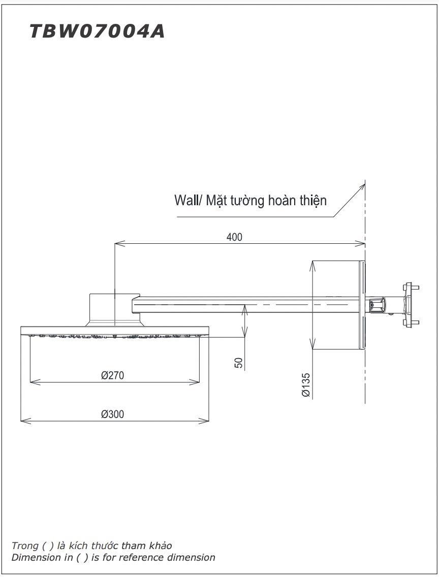 Chi tiết bản vẽ kỹ thuật của mã TBW07004A
