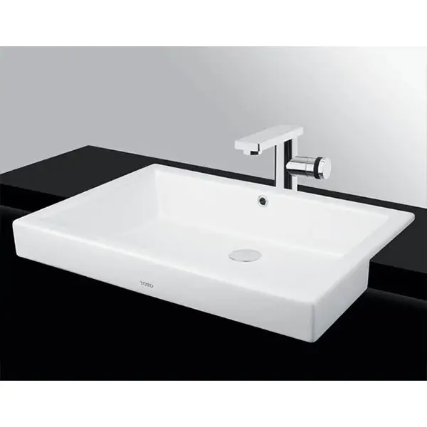 Chậu rửa mặt cao cấp lavabo bán âm bàn LW646JW